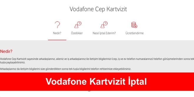 Vodafone Kartvizit Iptal